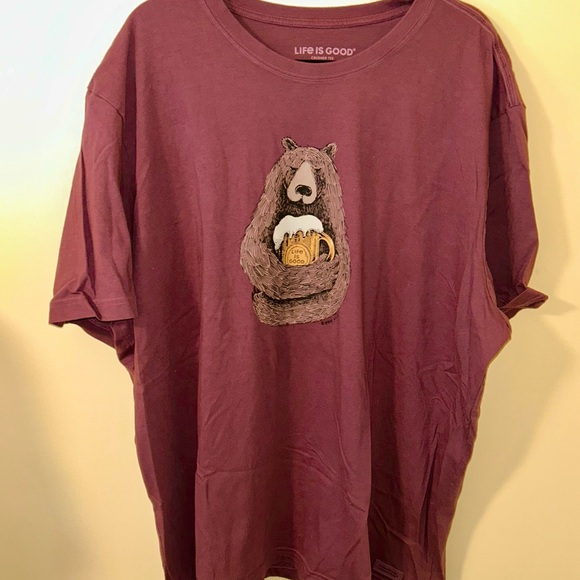 Life is Good Bear Graphic T-Shirt - Picture 1 of 3